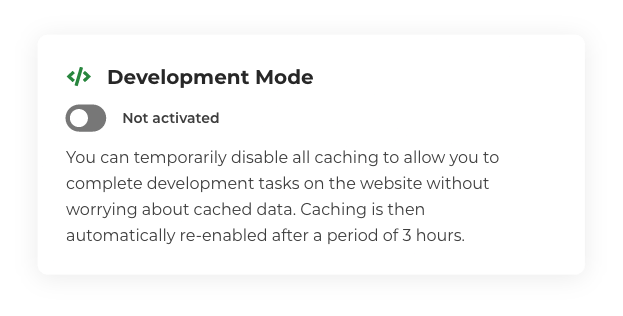 Development mode