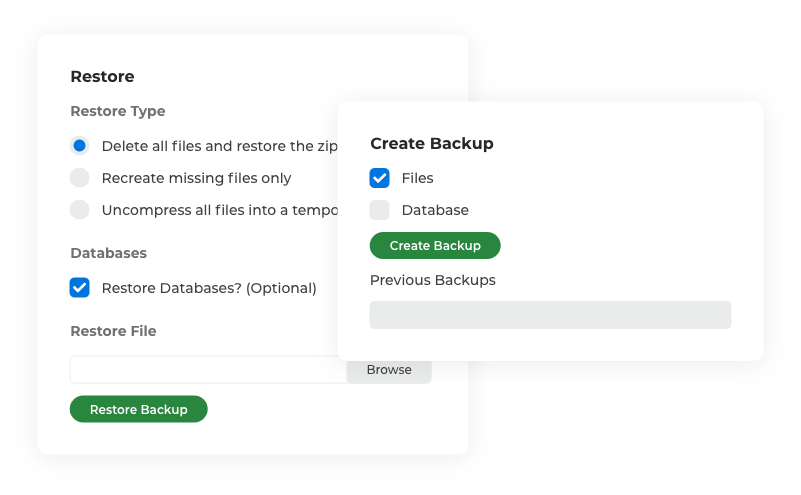 WordPress Manager backups