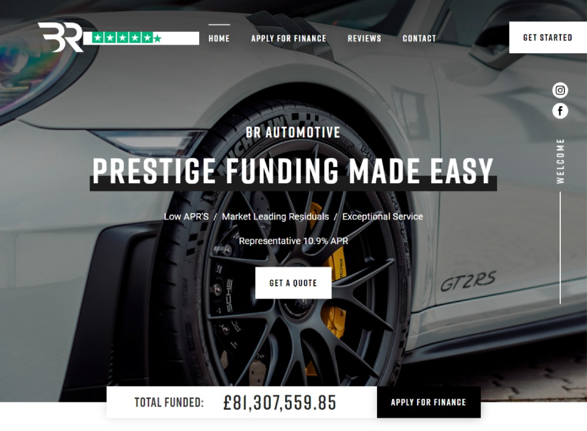 BR automotive homepage designed by Ballsy Media