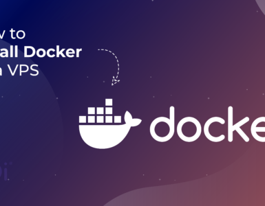 Image showing the Docker logo accompanied by the text "How to install Docker on a VPS"