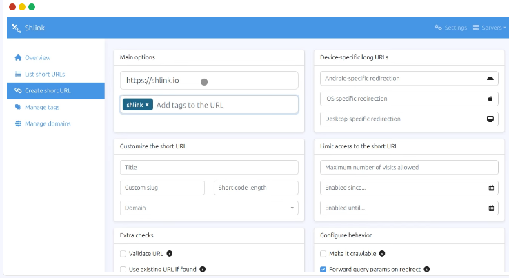Shlink URL shortener