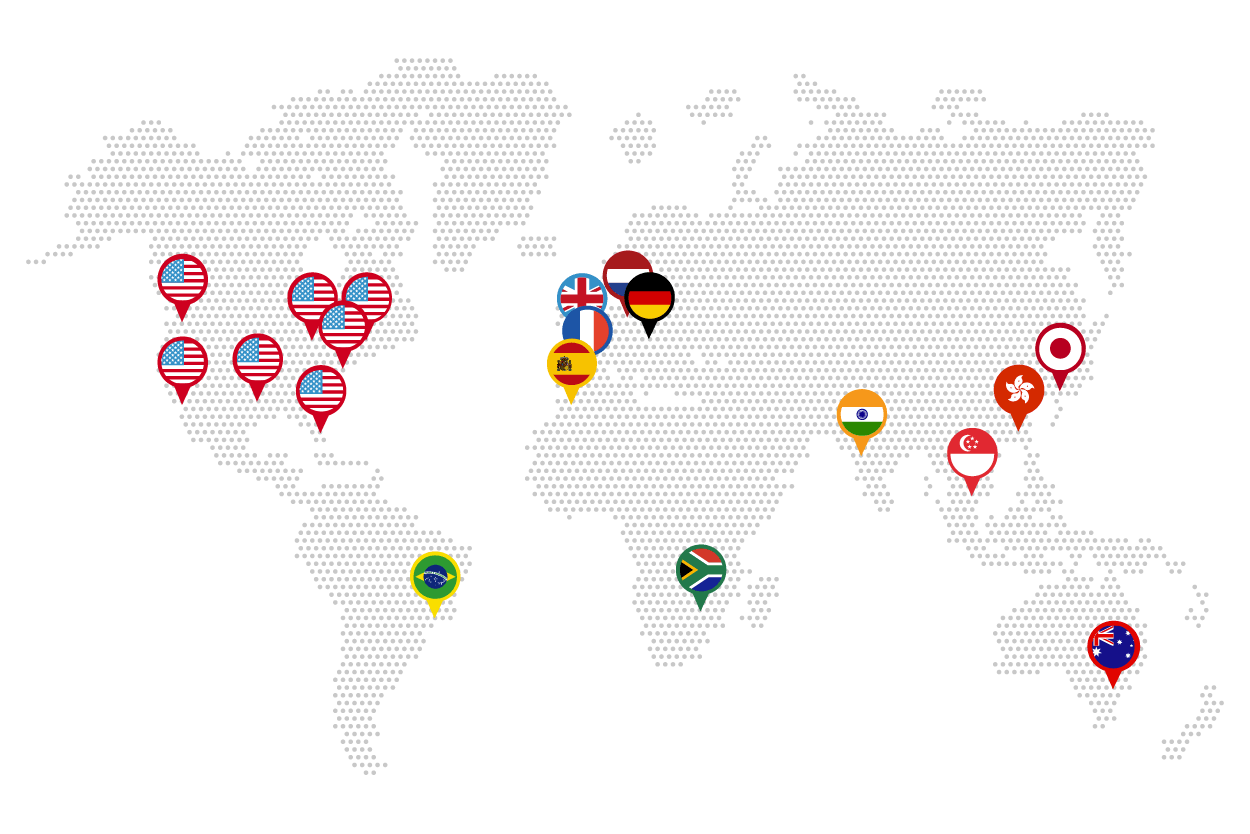 Map of the 20i Global CDN network