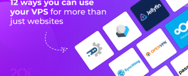 Image says 12 ways you can use your VPS for more than just websites. Icons are shown for various free, open source software