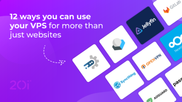 Image says 12 ways you can use your VPS for more than just websites. Icons are shown for various free, open source software