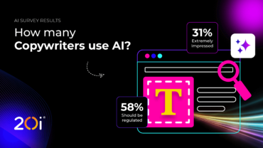 How many copywriters use AI? Accompanied by graphics from the 20i AI Survey