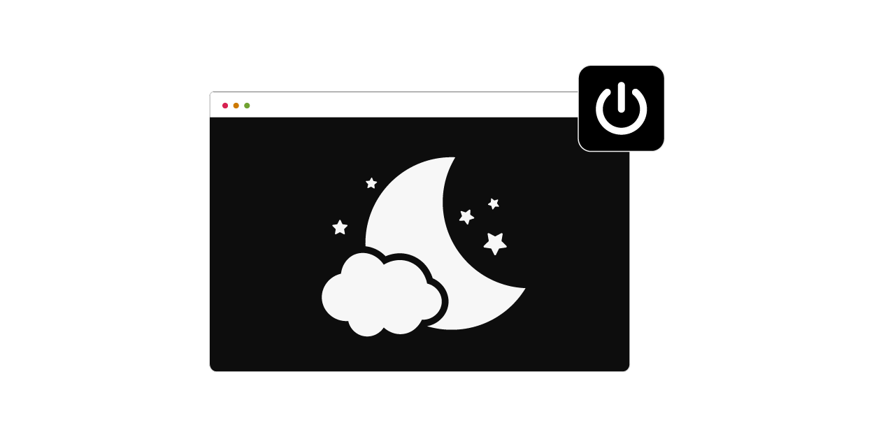 Graphic depicting a web browser in sleep mode