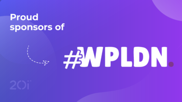 Proud sponsors of #WPLDN on a purple gradient background